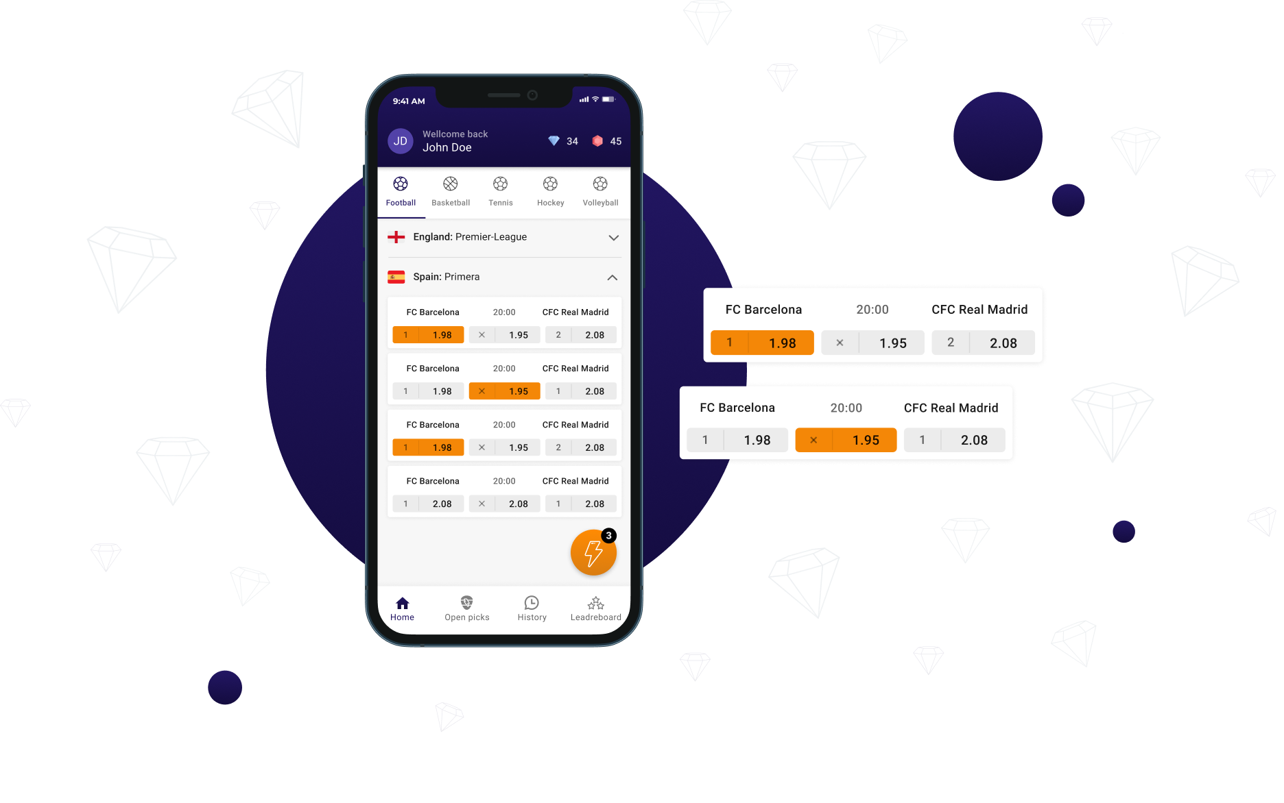 social betting mobile apps screen