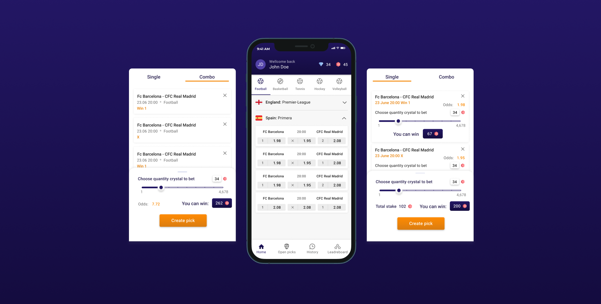 Pick24 social betting mobile apps screen