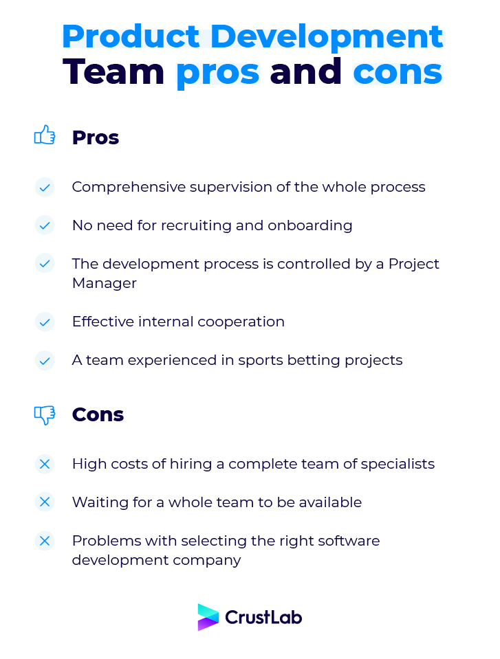 product development team pros and cons